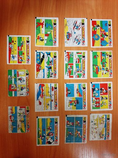 Вкладыши DONALD ML, ДОНАЛЬД. Лот 15 шт. Состояние на фото. Доставка бесплатно.