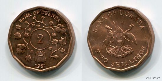 Уганда. 2 шиллинга (1987, aUNC)