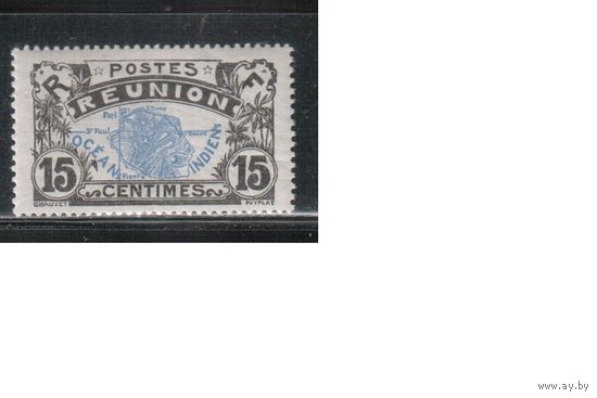 Реюньон-1917,(Мих.61)  * , Французские колонии, Стандарт,Карта