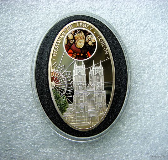 1 новозеландский доллар 2010. Ниуэ. Готический собор. Вестминстерское аббатство. Лондон. Серебро 925