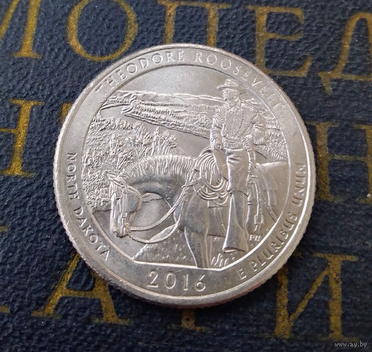 25 центов (квотер) 2016 P США. Парки. Теодор Рузвельт #03