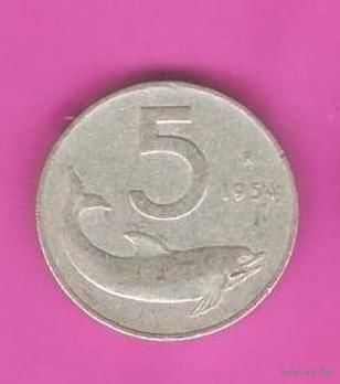 5 лир 1954г. Италия