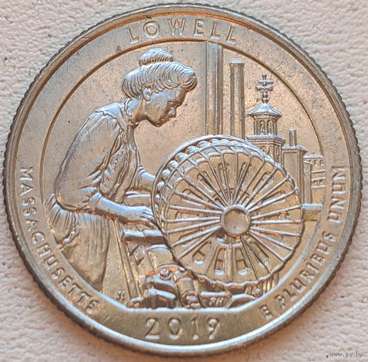 США 25 центов (квотер) 2019 D Lowell Massachusetts
