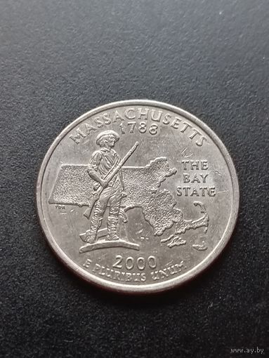 США 25 центов  2000 г. D - Массачусетс