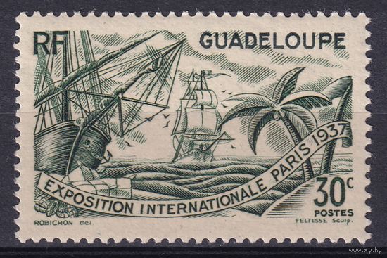73.FrK. Франция. Колонии. Гваделупа. Всемирная выставка в Париже. 1937 г. 30C. Mi.#138. (* - описание).