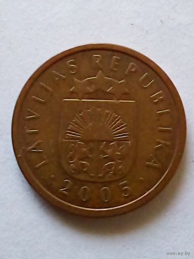 Латвия.1 сантим 2005 г.