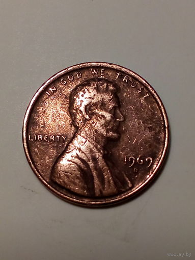 1 цент США 1969 D год