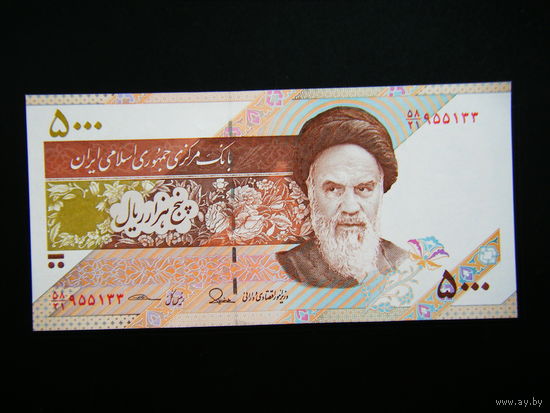 Иран 5000 риалов 2014г. UNC.
