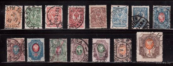 Россия-1908 (Заг.94-108) гаш. , без ВЗ, 19-й выпуск, Царская Россия,полная серия(1), 1-й выпуск