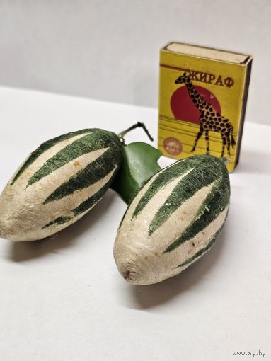 Ёлочная игрушка ,,Огурец'' 7 см, вата СССР.