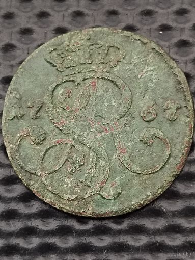 Польша 1 грош 1767 г. Станислав Август Понятовский (G), без мц.