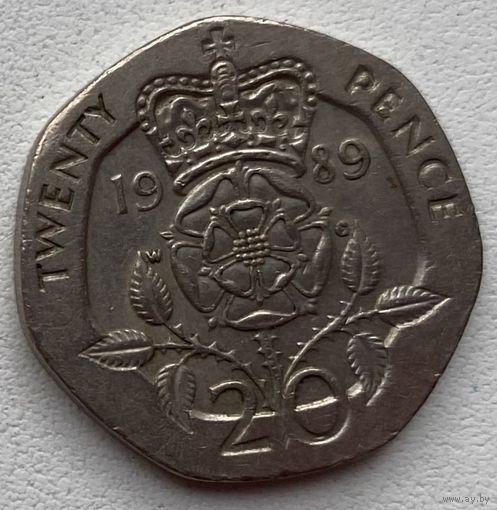 Великобритания 20 пенсов 1989 г.