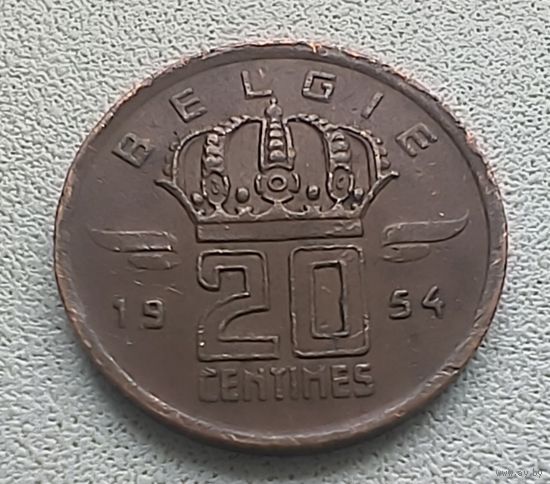 Бельгия 20 Сантимов, 1954 'BELGIE'.  6-11-9