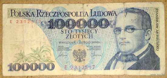 100.000 злотых 1990г