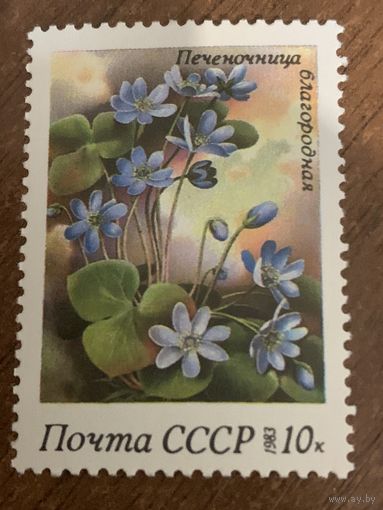 СССР 1983. Печёночница благородная. Марка из серии