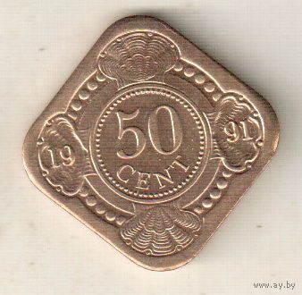 Нидерландские Антильские острова 50 цент 1991