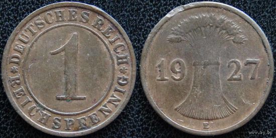 YS: Германия, 1 рейхспфенниг 1927E, KM# 37