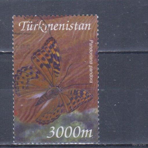 [198] Туркменистан 2002. Фауна.Бабочка. Гашеная марка.
