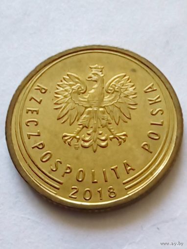 Польша 5 грош 2018 г.UNC.