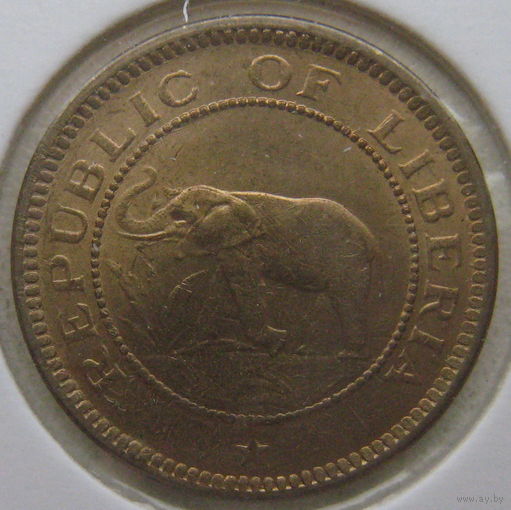 Либерия 1/2 цента 1937 г. В холдере