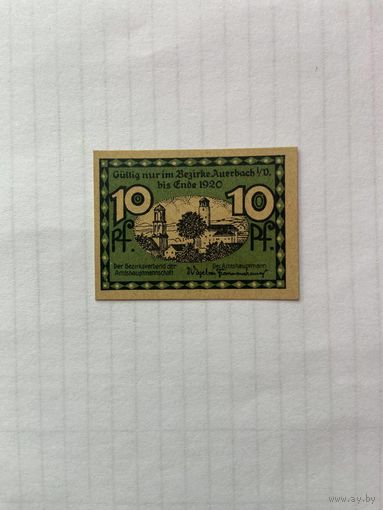 10 пфенигов (нотгельды) г. Германия Ауэрбах-1402