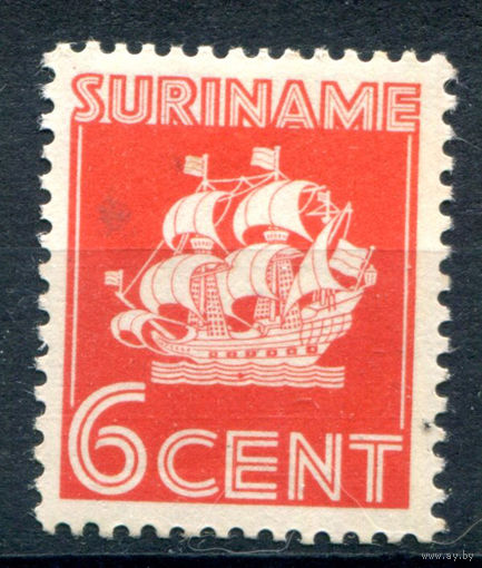 Нидерландские колонии - Суринам - 1936/39г. - нидерландский корабль, 6 с - 1 марка - MH, пятнышко на лицевой стороне [Mi 185]. #3-WB-87-A-1