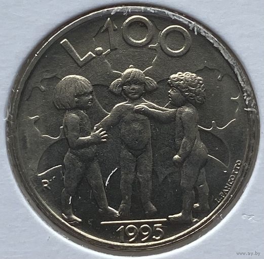 Сан-Марино 100 лир 1995 г. В холдере