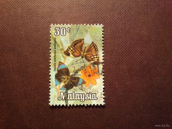Малайзия1970 г .Бабочка Зевксидия аметистовая./4а/