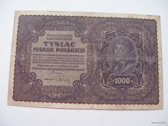 Польша 1000 марок 1919 ( II серия 2 буквы )