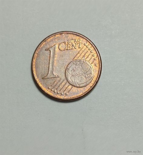 1 евроцент Германия 2002 Брак выщербина