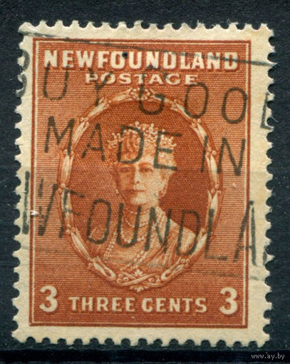 Британские колонии - Ньюфаундленд - 1932/41г. - королева Мария, перфорация 13 1/2, 3 с - 1 марка - гашёная [Mi 174 A]. #3-WB-102-A-1