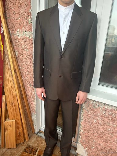 Костюм р50 шерсть 80% коричневый мужской классика