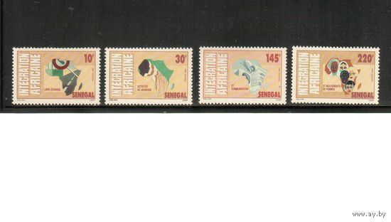 Сенегал-1992 (Мих.1207-1210) ,  ** , Африка, Карта(полная серия)