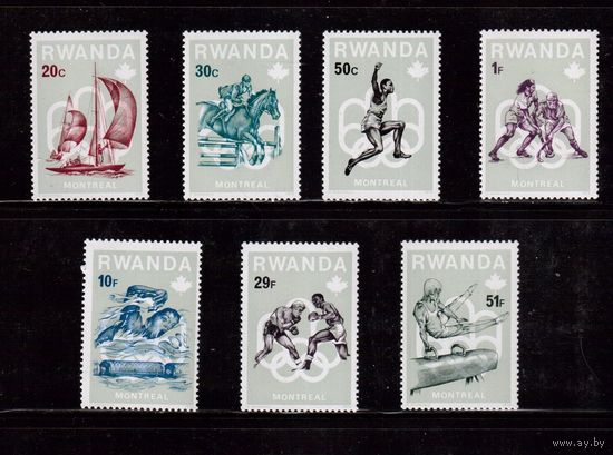 Руанда-1976 (Мих.799-806) ,  ** , 7 марок,  ОИ-1976 в Монреале