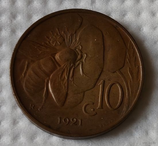 Италия 10 чентезимо, 1921 (14-10-1)