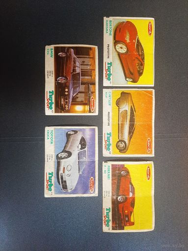 Вкладыши TURBO SPORT, ТУРБО СПОРТ МЯТА. Лот 5 шт. В коллекцию. Доставка бесплатно.