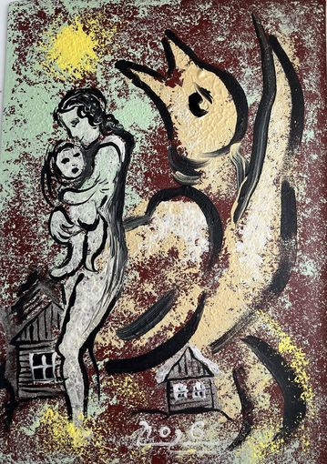 Панно на холсте и картоне акрил