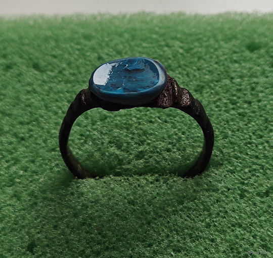 Кольцо с синим камнем. 18 мм. XVIII-XIXв. лот ок-2