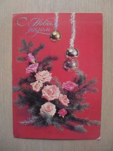 ЧИСТАЯ ОТКРЫТКА. СССР. С НОВЫМ ГОДОМ. ФОТО. Н. АГЛАДЗЕ и С. МАРТЬЯХИНА. 1988 год.