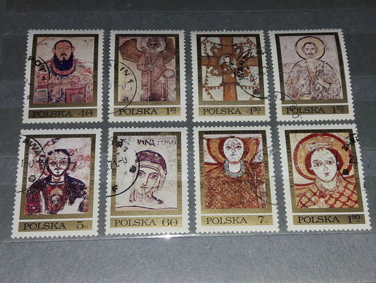 Польша 1971 Археология. Религия. Искусство. Живопись. Фрески из собора Фарас, Нубия. Полная серия 8 марок