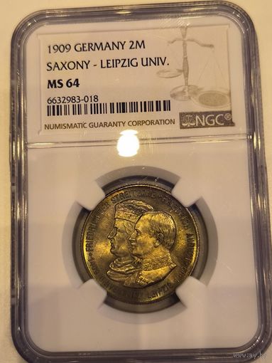 2 марки 1909 ms 64 NGC - университет Лейпцига