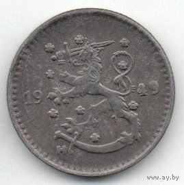 ФИНЛЯНДСКАЯ РЕСПУБЛИКА. 1 МАРКА 1949 Н. ЖЕЛЕЗО.