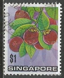 Сингапур. Фрукты. Мангостан. 1973г. Mi#201.