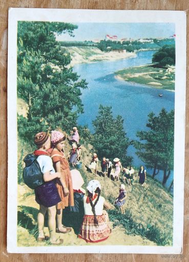 Піянеры на нёманскай кручы. Гродна. БССР. 1959 г. Чыстая.
