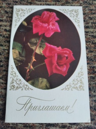 Открытка Приглашаем Костенко двойная чистая 73г