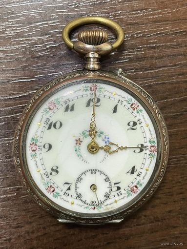 Часы карманные. Швейцарские, серебро.