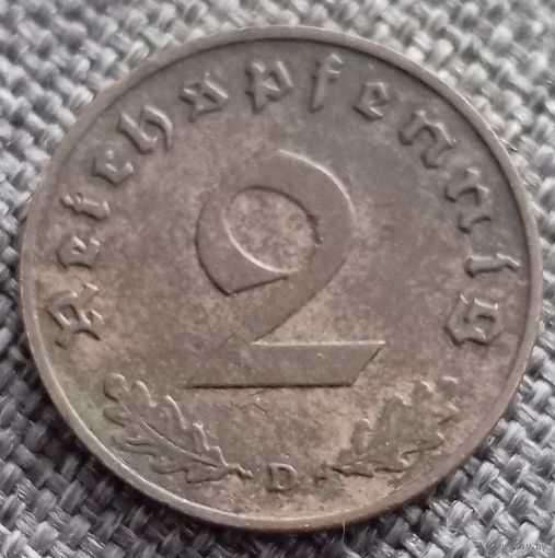 2 рейхспфеннига 1938 D