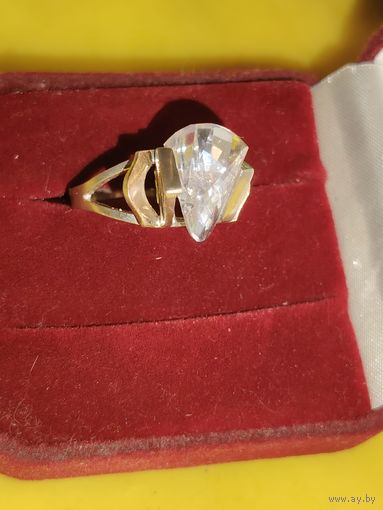 Серебряное кольцо с золотом