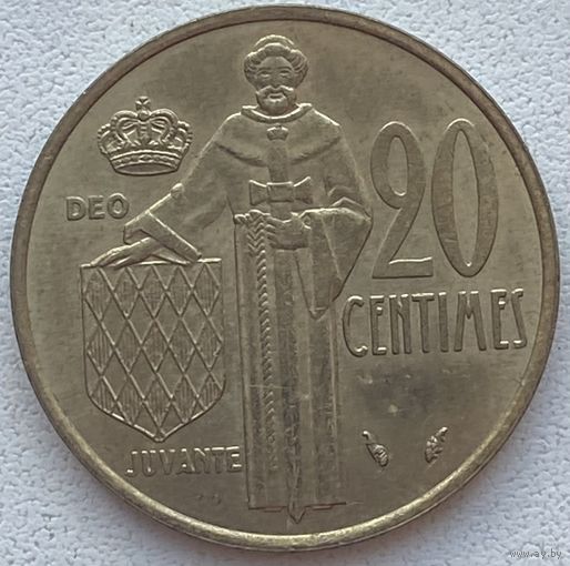 Монако 20 сантимов 1976 г.