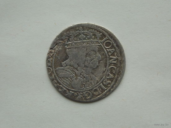 6 грошей  1661 г GB.A.  Редкий R-4 ( шестигрошовик )